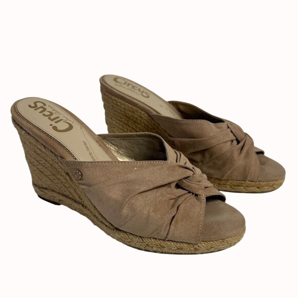 Circus Sam Edelman Bea Espadrille Wedge Bea Sandals Size 7.5 Beige Knot Summer - Picture 1 of 14